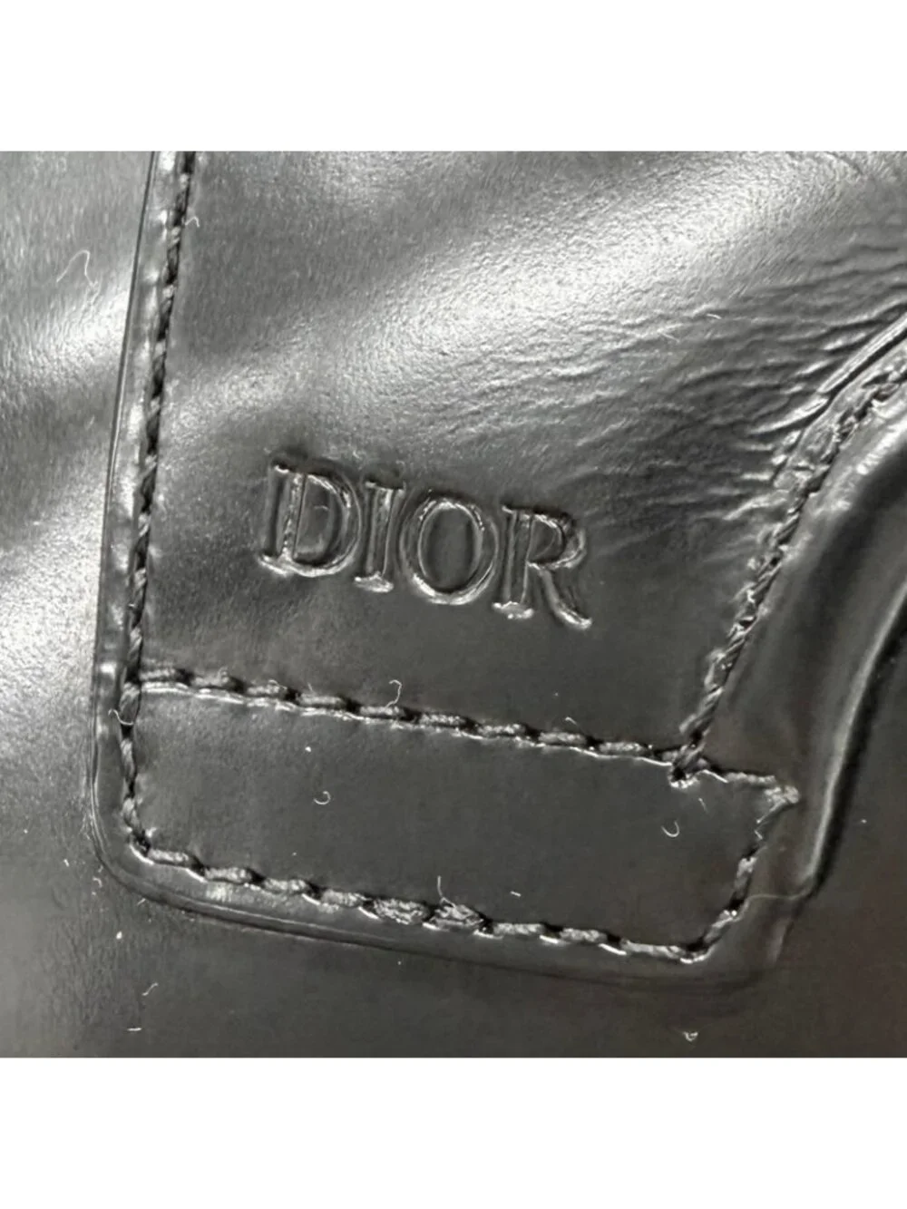 Dior Homme Evidence Leather Embossed Logo Plain Toe Derby Shoes Dress Black